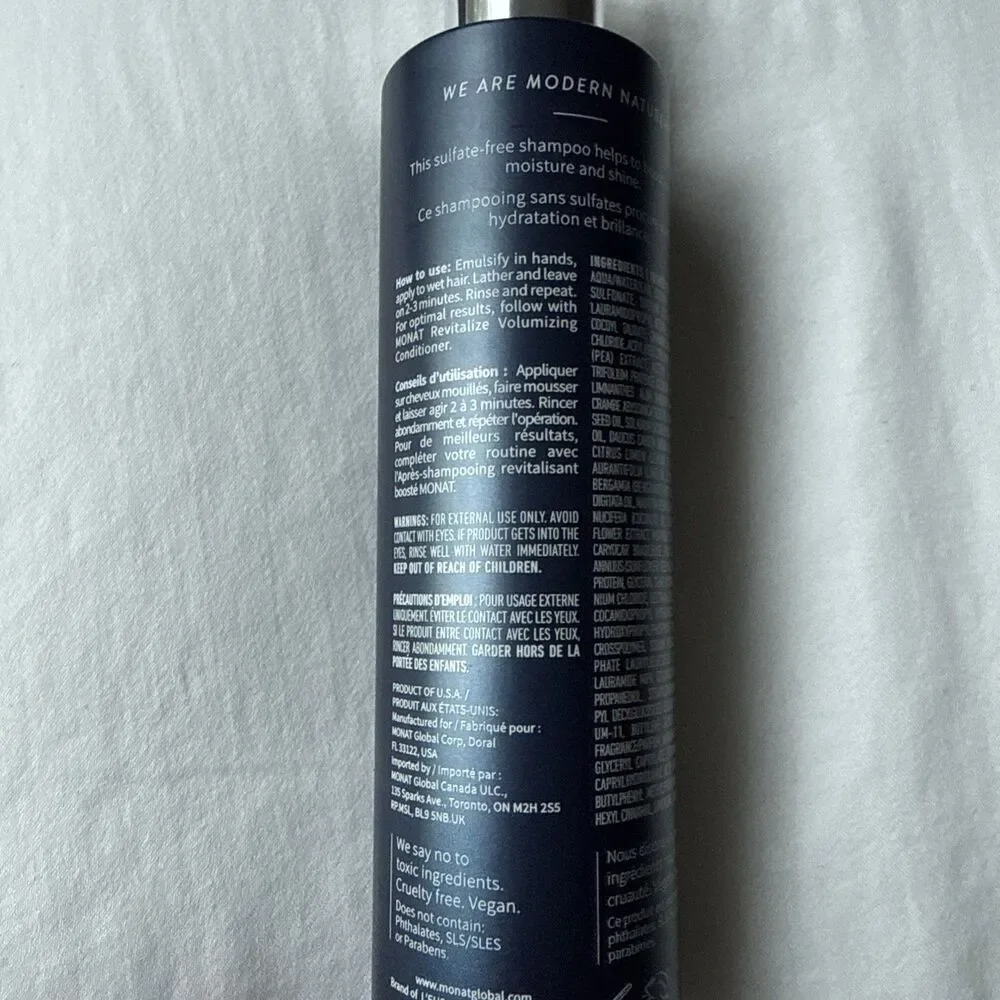 MONAT Volumizing Revive Shampoo 8 fl oz for Fine Hair with Rejuveniqe New Sealed